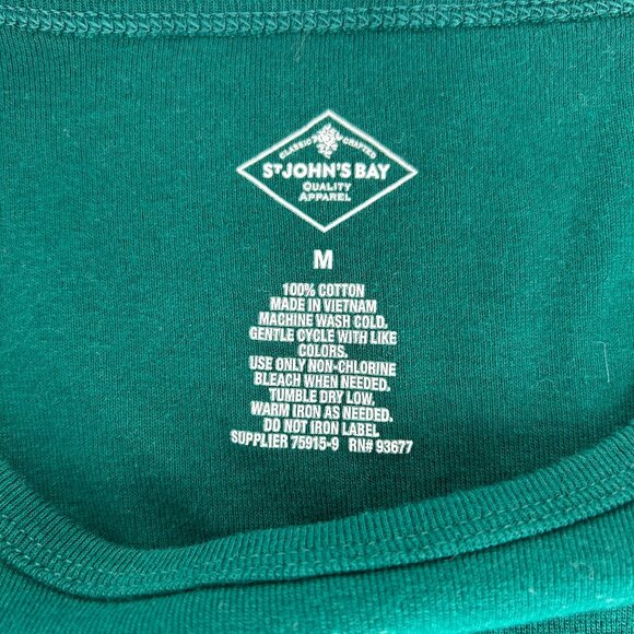 St. John's Bay Womens Crew Neck Long Sleeve T-Shirt, American Green size M - Picture 8 of 8